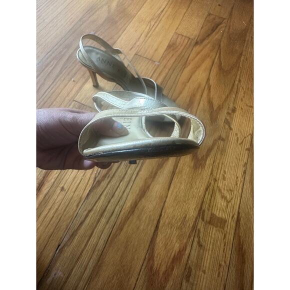 Anne Klein Gold Slingback Heels | Low Heel Dress Shoes | Women’s - Picture 3 of 9